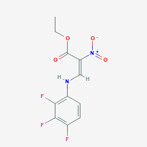 molecular formula C11H9F3N2O4 B4715354 ethyl (E)-2-nitro-3-(2,3,4-trifluoroanilino)prop-2-enoate 