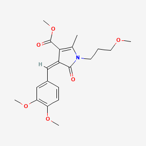 molecular formula C20H25NO6 B4715360 METHYL (4Z)-4-[(3,4-DIMETHOXYPHENYL)METHYLIDENE]-1-(3-METHOXYPROPYL)-2-METHYL-5-OXO-4,5-DIHYDRO-1H-PYRROLE-3-CARBOXYLATE 