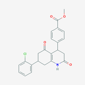 molecular formula C23H20ClNO4 B4715415 Methyl 4-[7-(2-chlorophenyl)-2,5-dioxo-1,2,3,4,5,6,7,8-octahydroquinolin-4-yl]benzoate 