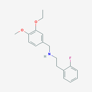 molecular formula C18H22FNO2 B4715445 N-[(3-ethoxy-4-methoxyphenyl)methyl]-2-(2-fluorophenyl)ethanamine 