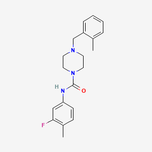 molecular formula C20H24FN3O B4715581 N-(3-fluoro-4-methylphenyl)-4-[(2-methylphenyl)methyl]piperazine-1-carboxamide 