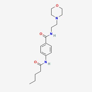 molecular formula C18H27N3O3 B4715930 N-[2-(MORPHOLIN-4-YL)ETHYL]-4-PENTANAMIDOBENZAMIDE 