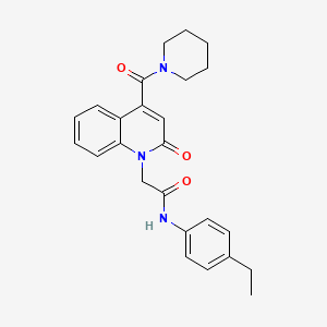 molecular formula C25H27N3O3 B4716078 N-(4-ETHYLPHENYL)-2-[2-OXO-4-(PIPERIDINE-1-CARBONYL)-1,2-DIHYDROQUINOLIN-1-YL]ACETAMIDE 