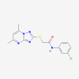 B471617 N-(3-chlorophenyl)-2-[(5,7-dimethyl[1,2,4]triazolo[1,5-a]pyrimidin-2-yl)sulfanyl]acetamide CAS No. 262858-60-6