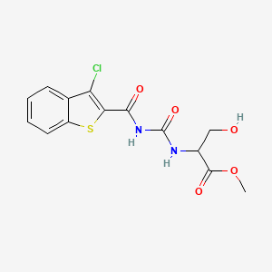 molecular formula C14H13ClN2O5S B4716204 Methyl 2-[(3-chloro-1-benzothiophene-2-carbonyl)carbamoylamino]-3-hydroxypropanoate 