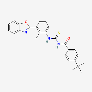 molecular formula C26H25N3O2S B4716371 N-{[3-(1,3-benzoxazol-2-yl)-2-methylphenyl]carbamothioyl}-4-tert-butylbenzamide 