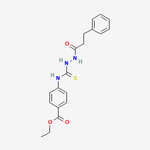 molecular formula C19H21N3O3S B4716567 ethyl 4-({[2-(3-phenylpropanoyl)hydrazino]carbonothioyl}amino)benzoate 