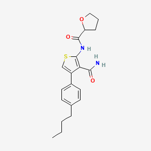 molecular formula C20H24N2O3S B4716631 N-[4-(4-butylphenyl)-3-carbamoylthiophen-2-yl]oxolane-2-carboxamide 