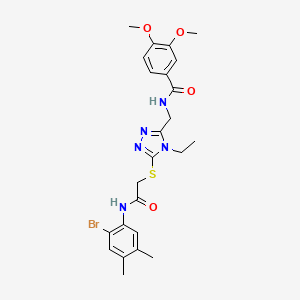 molecular formula C24H28BrN5O4S B4716728 N-{[5-({2-[(2-bromo-4,5-dimethylphenyl)amino]-2-oxoethyl}sulfanyl)-4-ethyl-4H-1,2,4-triazol-3-yl]methyl}-3,4-dimethoxybenzamide 
