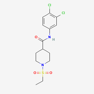 molecular formula C14H18Cl2N2O3S B4716747 N-(3,4-dichlorophenyl)-1-(ethylsulfonyl)piperidine-4-carboxamide 