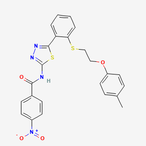 molecular formula C24H20N4O4S2 B4716760 N-[5-[2-[2-(4-methylphenoxy)ethylsulfanyl]phenyl]-1,3,4-thiadiazol-2-yl]-4-nitrobenzamide 