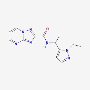 molecular formula C13H15N7O B4716763 N~2~-[1-(1-ETHYL-1H-PYRAZOL-5-YL)ETHYL][1,2,4]TRIAZOLO[1,5-A]PYRIMIDINE-2-CARBOXAMIDE 