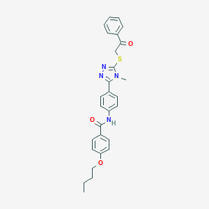 4-butoxy-N-(4-{4-methyl-5-[(2-oxo-2-phenylethyl)sulfanyl]-4H-1,2,4-triazol-3-yl}phenyl)benzamide