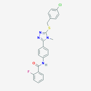N-(4-{5-[(4-chlorobenzyl)sulfanyl]-4-methyl-4H-1,2,4-triazol-3-yl}phenyl)-2-fluorobenzamide