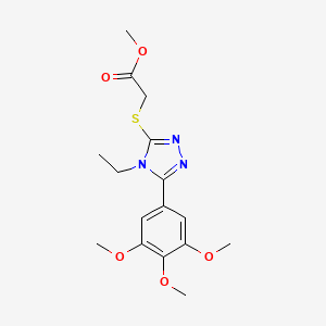 molecular formula C16H21N3O5S B4716811 METHYL 2-{[4-ETHYL-5-(3,4,5-TRIMETHOXYPHENYL)-4H-1,2,4-TRIAZOL-3-YL]SULFANYL}ACETATE 