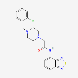 molecular formula C19H20ClN5OS B4716812 N-(2,1,3-BENZOTHIADIAZOL-4-YL)-2-{4-[(2-CHLOROPHENYL)METHYL]PIPERAZIN-1-YL}ACETAMIDE 