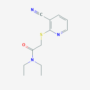 molecular formula C12H15N3OS B4716843 2-[(3-cyanopyridin-2-yl)sulfanyl]-N,N-diethylacetamide 