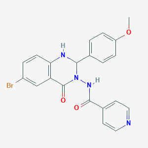 molecular formula C21H17BrN4O3 B4716884 N~4~-[6-BROMO-2-(4-METHOXYPHENYL)-4-OXO-1,4-DIHYDRO-3(2H)-QUINAZOLINYL]ISONICOTINAMIDE 