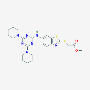 Methyl [(6-{[4,6-di(1-piperidinyl)-1,3,5-triazin-2-yl]amino}-1,3-benzothiazol-2-yl)sulfanyl]acetate