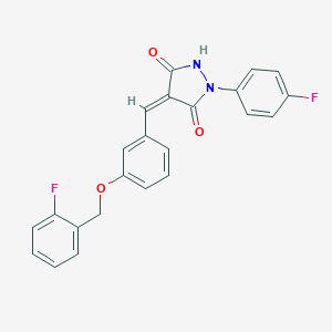 4-{3-[(2-Fluorobenzyl)oxy]benzylidene}-1-(4-fluorophenyl)-3,5-pyrazolidinedione