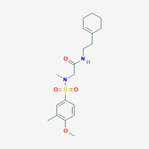molecular formula C19H28N2O4S B4717125 N-[2-(cyclohex-1-en-1-yl)ethyl]-N~2~-[(4-methoxy-3-methylphenyl)sulfonyl]-N~2~-methylglycinamide 