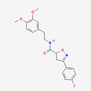 molecular formula C20H21FN2O4 B4717190 N-[2-(3,4-dimethoxyphenyl)ethyl]-3-(4-fluorophenyl)-4,5-dihydro-1,2-oxazole-5-carboxamide 