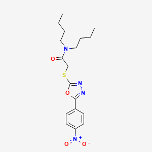molecular formula C18H24N4O4S B4717234 N,N-dibutyl-2-{[5-(4-nitrophenyl)-1,3,4-oxadiazol-2-yl]sulfanyl}acetamide 