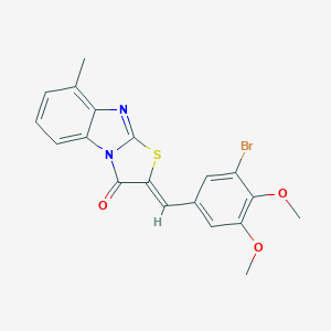 molecular formula C19H15BrN2O3S B471724 2-(3-bromo-4,5-dimethoxybenzylidene)-8-methyl[1,3]thiazolo[3,2-a]benzimidazol-3(2H)-one CAS No. 6360-31-2