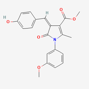molecular formula C21H19NO5 B4717288 METHYL (4Z)-4-[(4-HYDROXYPHENYL)METHYLIDENE]-1-(3-METHOXYPHENYL)-2-METHYL-5-OXO-4,5-DIHYDRO-1H-PYRROLE-3-CARBOXYLATE 
