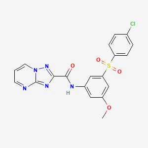 molecular formula C19H14ClN5O4S B4717347 N~2~-{3-[(4-CHLOROPHENYL)SULFONYL]-5-METHOXYPHENYL}[1,2,4]TRIAZOLO[1,5-A]PYRIMIDINE-2-CARBOXAMIDE 