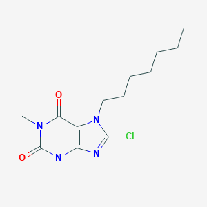 molecular formula C14H21ClN4O2 B471736 8-chloro-7-heptyl-1,3-dimethyl-3,7-dihydro-1H-purine-2,6-dione CAS No. 445422-04-8