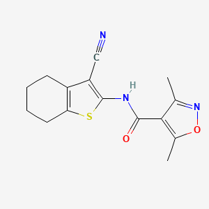 molecular formula C15H15N3O2S B4717400 N-(3-CYANO-4,5,6,7-TETRAHYDRO-1-BENZOTHIOPHEN-2-YL)-3,5-DIMETHYL-4-ISOXAZOLECARBOXAMIDE 