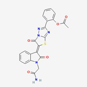 molecular formula C22H15N5O5S B4717424 2-{(5Z)-5-[1-(2-amino-2-oxoethyl)-2-oxo-1,2-dihydro-3H-indol-3-ylidene]-6-oxo-5,6-dihydro[1,3]thiazolo[3,2-b][1,2,4]triazol-2-yl}phenyl acetate 