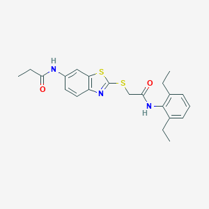 N-[2-[2-(2,6-diethylanilino)-2-oxoethyl]sulfanyl-1,3-benzothiazol-6-yl]propanamide