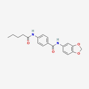 molecular formula C19H20N2O4 B4717525 N-(1,3-benzodioxol-5-yl)-4-(pentanoylamino)benzamide 