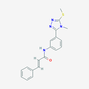 molecular formula C19H18N4OS B471778 N-{3-[4-methyl-5-(methylsulfanyl)-4H-1,2,4-triazol-3-yl]phenyl}-3-phenylacrylamide CAS No. 425683-55-2