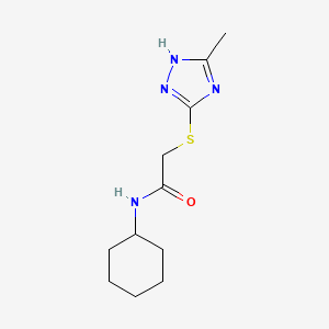 molecular formula C11H18N4OS B4717801 N-cyclohexyl-2-[(5-methyl-1H-1,2,4-triazol-3-yl)sulfanyl]acetamide 