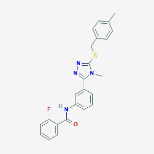 2-fluoro-N-(3-{4-methyl-5-[(4-methylbenzyl)sulfanyl]-4H-1,2,4-triazol-3-yl}phenyl)benzamide