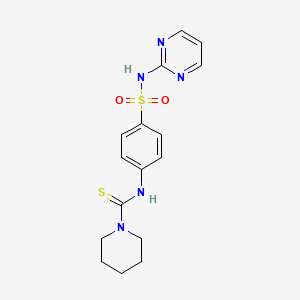 molecular formula C16H19N5O2S2 B4717865 N-[4-(pyrimidin-2-ylsulfamoyl)phenyl]piperidine-1-carbothioamide 