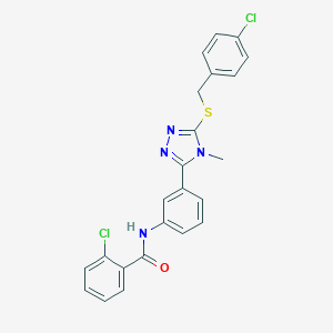2-chloro-N-(3-{5-[(4-chlorobenzyl)sulfanyl]-4-methyl-4H-1,2,4-triazol-3-yl}phenyl)benzamide