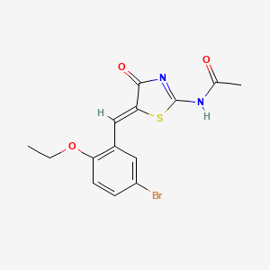 molecular formula C14H13BrN2O3S B4718091 N-[(5Z)-5-(5-bromo-2-ethoxybenzylidene)-4-oxo-4,5-dihydro-1,3-thiazol-2-yl]acetamide 