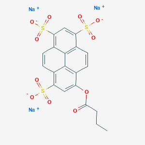 molecular formula C20H13Na3O11S3 B047181 8-Butyryloxypyrene-1,3,6-trisulfonic acid trisodium salt CAS No. 115787-82-1