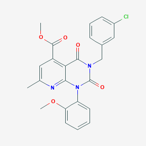 molecular formula C24H20ClN3O5 B4718213 METHYL 3-[(3-CHLOROPHENYL)METHYL]-1-(2-METHOXYPHENYL)-7-METHYL-2,4-DIOXO-1H,2H,3H,4H-PYRIDO[2,3-D]PYRIMIDINE-5-CARBOXYLATE 
