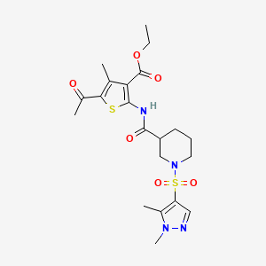 molecular formula C21H28N4O6S2 B4718388 ETHYL 5-ACETYL-2-[({1-[(1,5-DIMETHYL-1H-PYRAZOL-4-YL)SULFONYL]-3-PIPERIDYL}CARBONYL)AMINO]-4-METHYL-3-THIOPHENECARBOXYLATE 