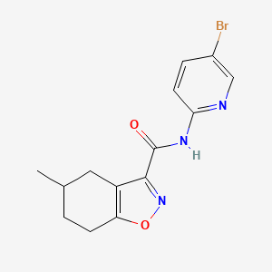 molecular formula C14H14BrN3O2 B4718670 N~3~-(5-BROMO-2-PYRIDYL)-5-METHYL-4,5,6,7-TETRAHYDRO-1,2-BENZISOXAZOLE-3-CARBOXAMIDE 