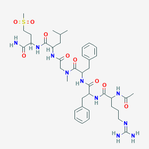 molecular formula C40H60N10O9S B047187 2-[[2-[[2-[[2-[[2-acetamido-5-(diaminomethylideneamino)pentanoyl]amino]-3-phenylpropanoyl]amino]-3-phenylpropanoyl]-methylamino]acetyl]amino]-N-(1-amino-4-methylsulfonyl-1-oxobutan-2-yl)-4-methylpentanamide CAS No. 121951-71-1