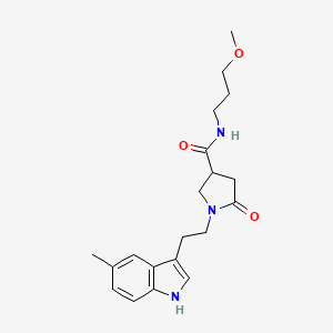 molecular formula C20H27N3O3 B4718777 N-(3-methoxypropyl)-1-[2-(5-methyl-1H-indol-3-yl)ethyl]-5-oxopyrrolidine-3-carboxamide 