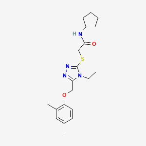 molecular formula C20H28N4O2S B4718988 N-cyclopentyl-2-({5-[(2,4-dimethylphenoxy)methyl]-4-ethyl-4H-1,2,4-triazol-3-yl}sulfanyl)acetamide 