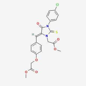 molecular formula C22H19ClN2O6S B4719024 methyl {(5Z)-3-(4-chlorophenyl)-5-[4-(2-methoxy-2-oxoethoxy)benzylidene]-4-oxo-2-thioxoimidazolidin-1-yl}acetate 