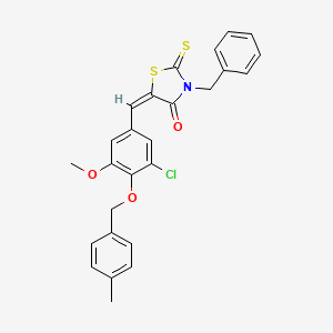 molecular formula C26H22ClNO3S2 B4719066 (5E)-3-benzyl-5-{3-chloro-5-methoxy-4-[(4-methylbenzyl)oxy]benzylidene}-2-thioxo-1,3-thiazolidin-4-one 